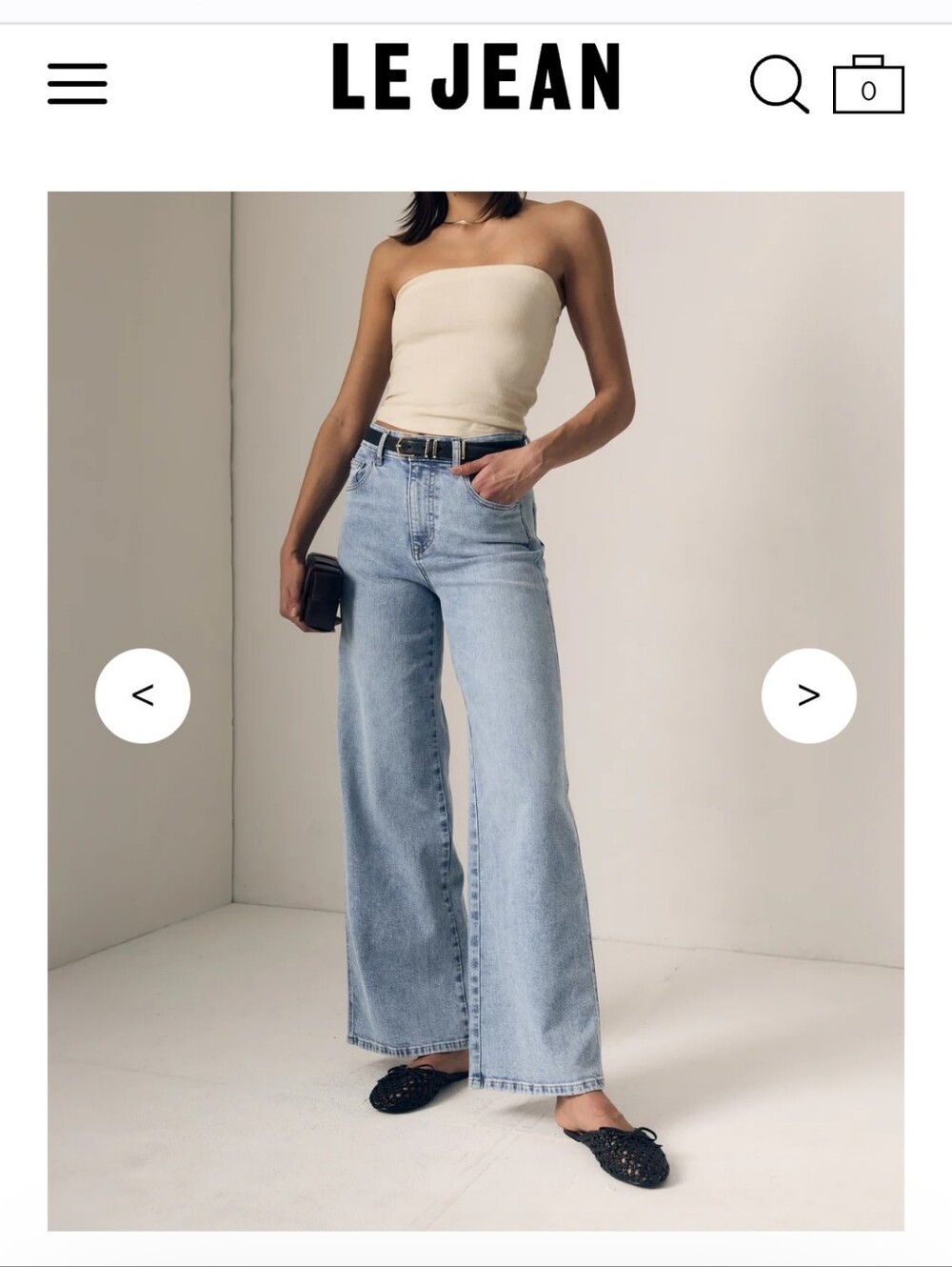Le Jean High-Rise Light Blue Wide-Leg Jeans